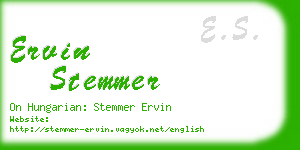 ervin stemmer business card